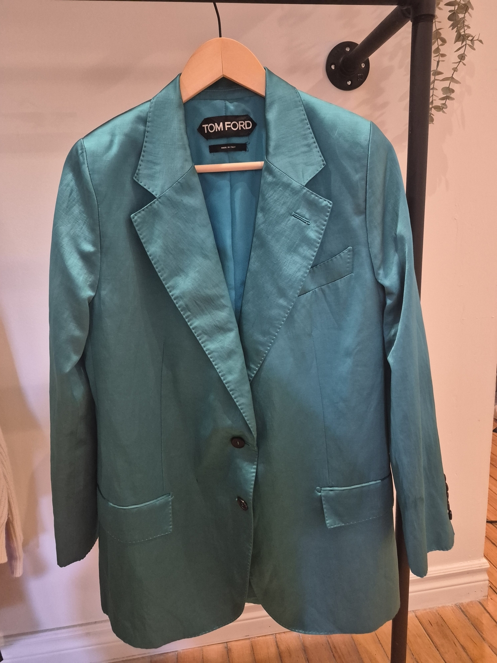 Tom Ford Women's Teal Satin Blazer Jacket